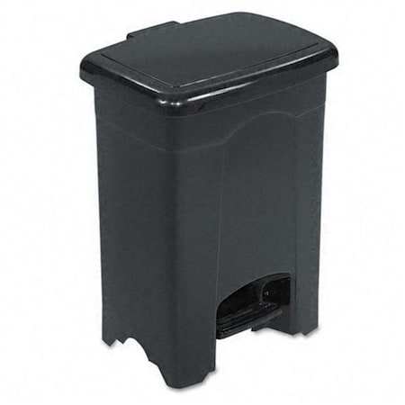 Pinpoint 4 Gallon Plastic Step-on Waste Receptacle in Black PI516785